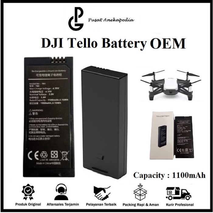TERLARIS Dji Tello Battery Original - Batere Tello - Baterai Tello Original