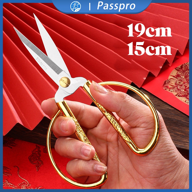 

19cm Gunting Emas Wedding Sangjit Phoenix Ceremony Golden Scissors Gunting Gold Dw05