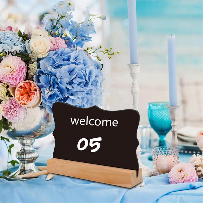 

Ready Cod 10Pcs/Set Papan Tulis Kapur Kecil Papan Hitam Kapur Cafe Mini Chalkboard Mini Black Board