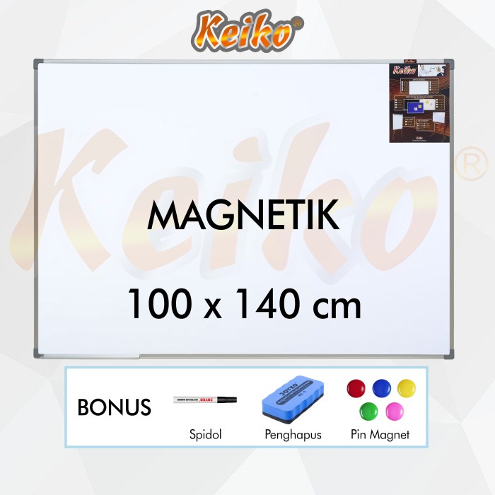 

Ready Papan Tulis Whiteboard Gantung Magnet Single Face Keiko 100 X 140 Cm