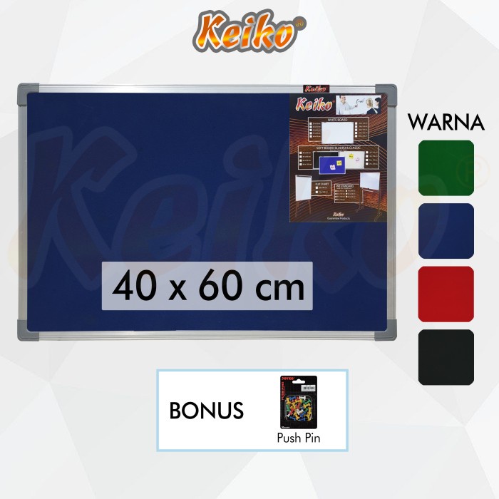

Ready Softboard Cork Board / Papan Mading Gantung Bludru Keiko 40 X 60 Cm