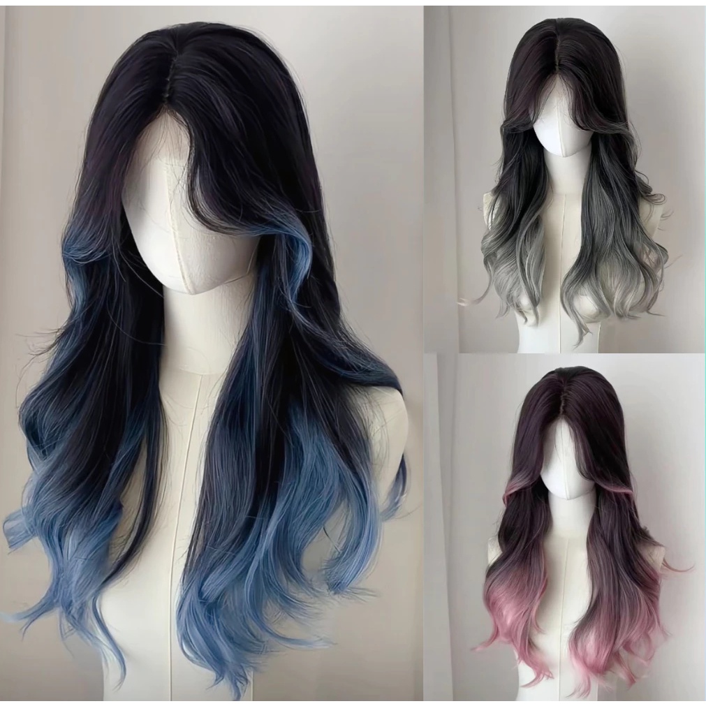 Wig rambut Wig Wanita, wig rambut panjang curlyWig Wanita, Rambut Keriting Panjang, Wig Wanita