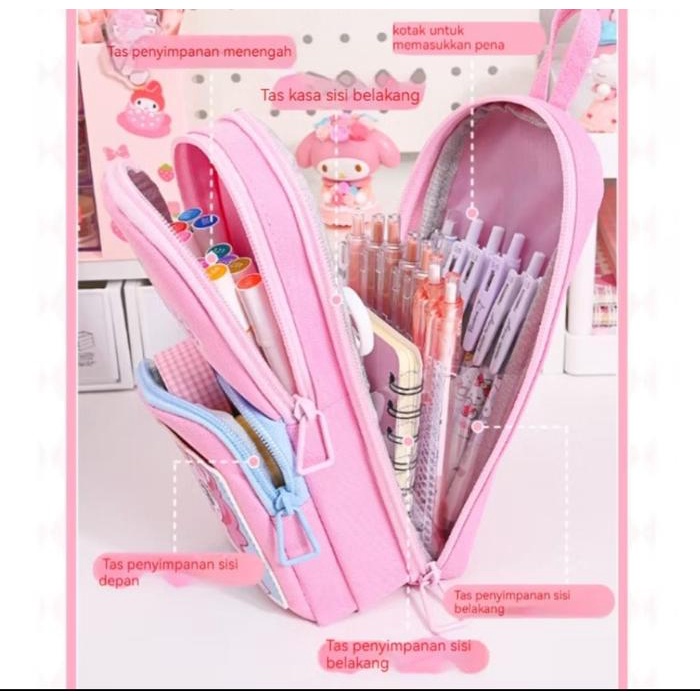 

Ready Tempat Pensil Kartun Lucu 6 Lapis / Pencil Case Anak Perempuan Besar Kanvas 6 Ruang / Kotak