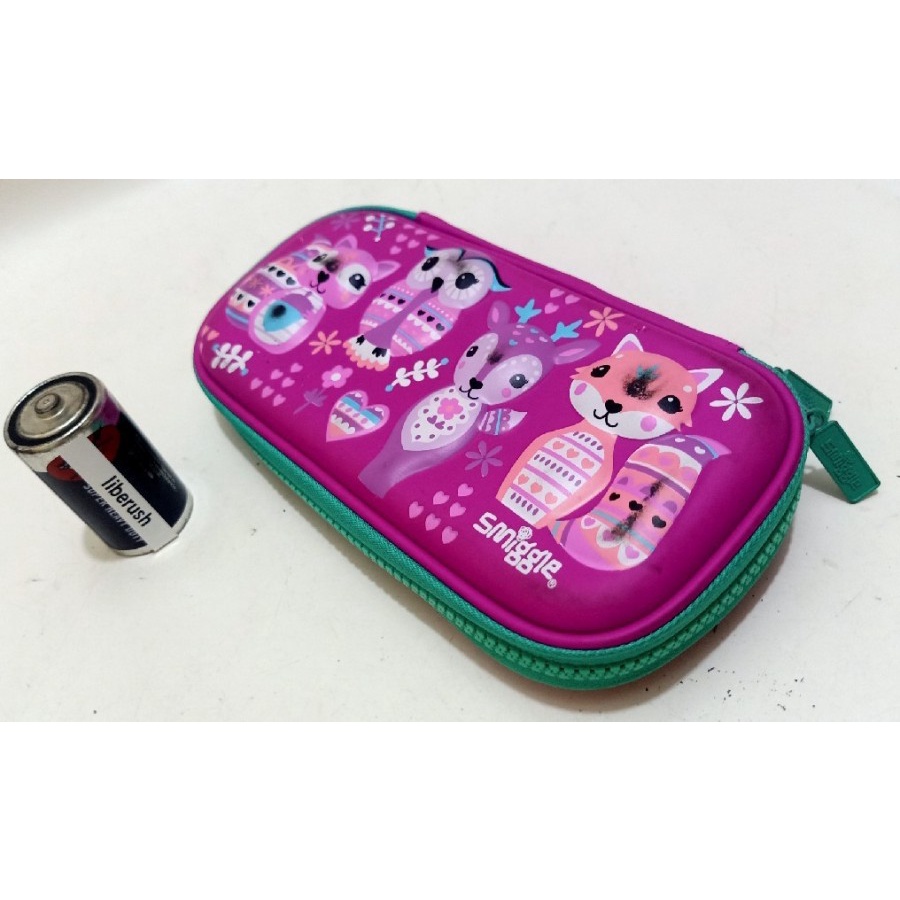 

smiggle hardtop hardcase pencil case double decker kotak pensil pink