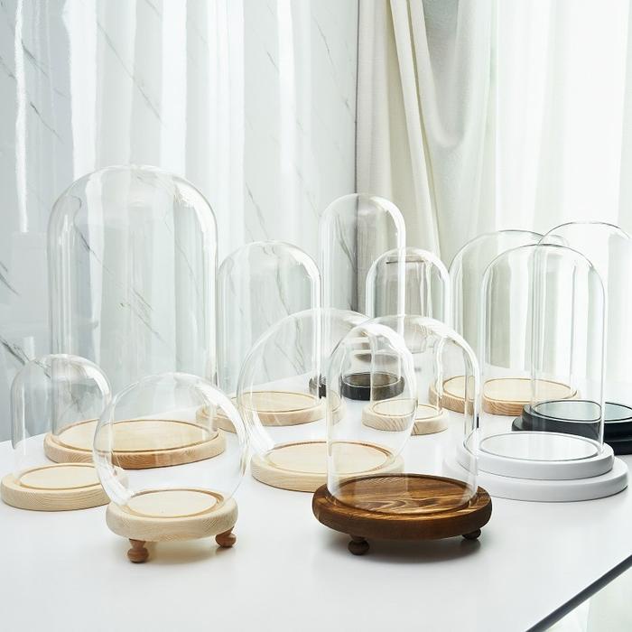 (Expert) Flower Glass Dome Classic / Kubah Kaca Bunga / Kubah Display Kaca Transparan / Display Dome
