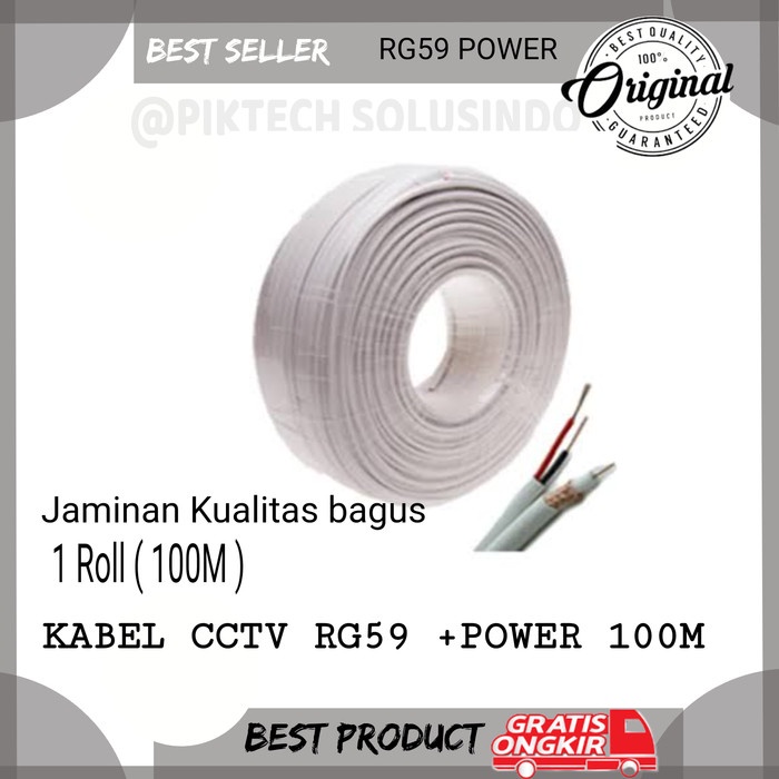 KABEL CCTV 100 METER- 1ROLL - KABEL CCTV RG59 POWER 100M JAN BAGUS