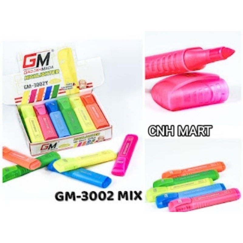 

(12)PCS Stabilo Highlight GM-3002 / Stabilo Murah / Stabilo GM Kualitas Tinta Jerman Harga 12 Pcs