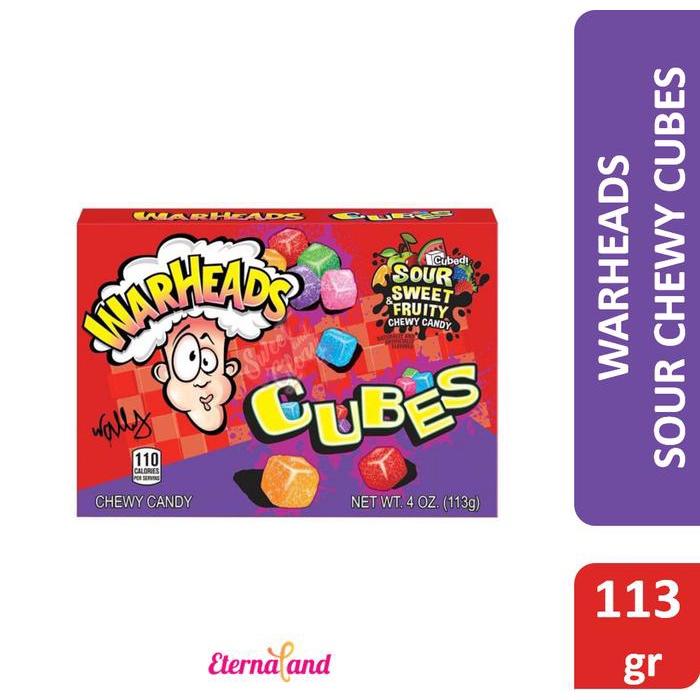 

Kuliner.Kita Warheads Sour Chewy Cubes, Box/Karton/Kardus - Permen Warheads