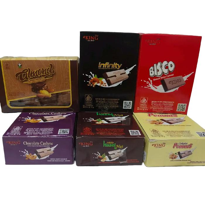 

Kuliner.Kita D'King X Tobelo Cokelat Bar Paket Milyarder Mix 6 Box Cashew Peanuts Almond Bar Bisco
