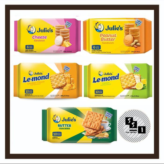 

Kuliner.Kita Biskuit Julies/ Julie'S/ Kacang/ Lemon/ Cheese/ Le-Mond Cheese/ Butter