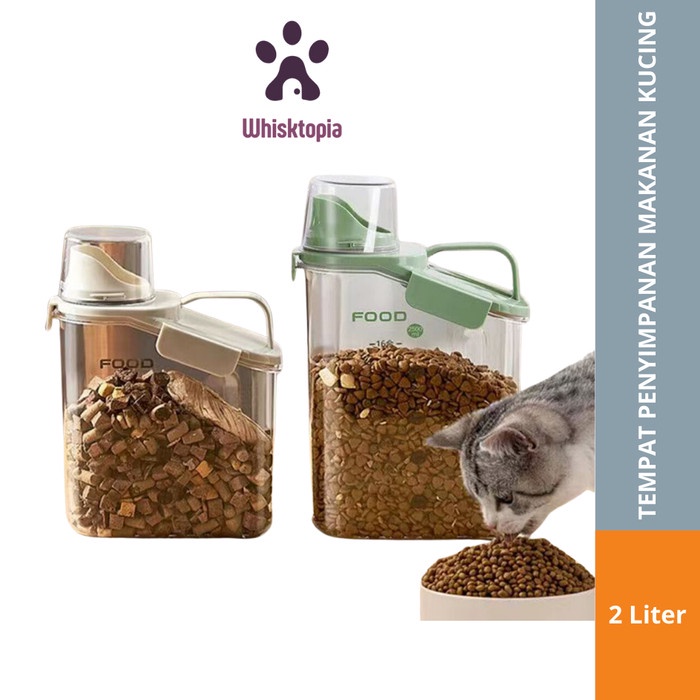 Pt 2Kg/5Kg/10Kg Tempat Makan Kucing /Toples Makanan Kucing/Tempat
