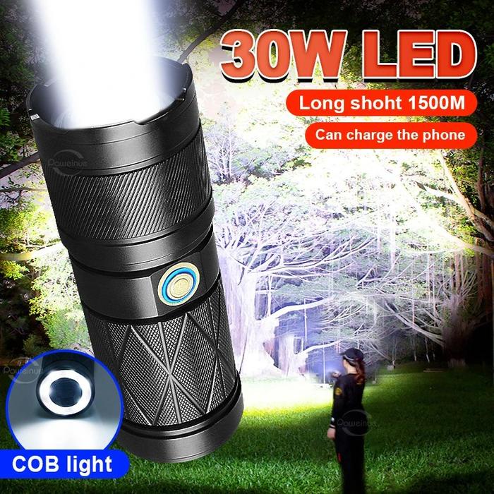 Senter Super Terang Waterproof LED Tactical Anti Air Lampu SWAT Zoom Murah SWAT Police Kapasitas