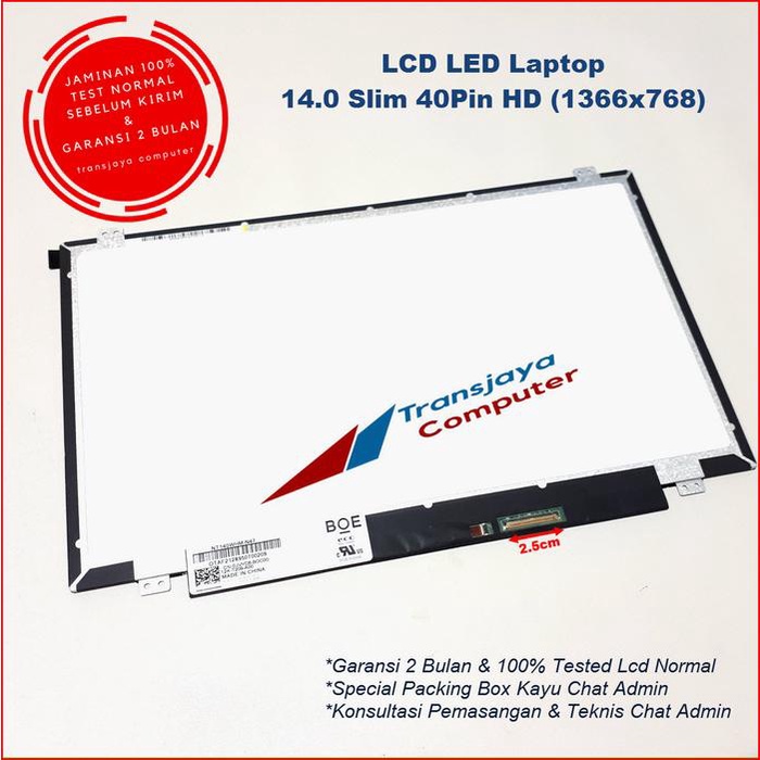 Ready Layar lcd led laptop Lenovo G400s, Lenovo Z400 LED 14.0 Slim 40pin ORI
