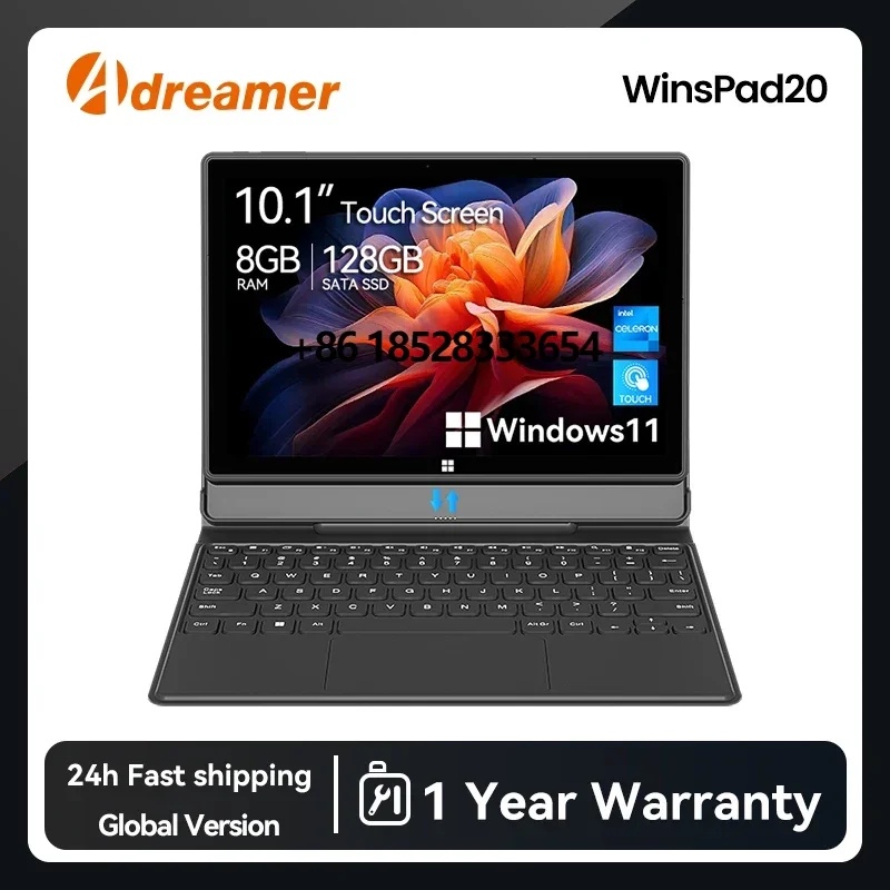 New  Adreamer 10 Inch Windows Tablet with Keyboard 8GB 128GB 4000mAh 2 In 1 PC Cheap Tablet Windows 
