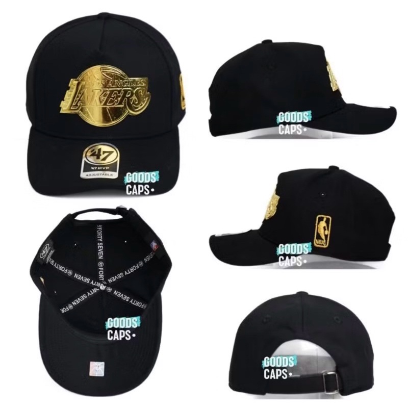 Topi Baseball Los Angeles Lakers Metal Badge Logo Besi NBA Full Tag Pum