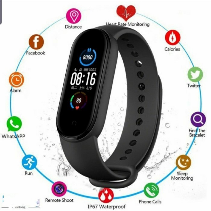 (Expert) Smartband M6. Jam kesehatan jam M6 terbaru jam olah raga pria/wanita
