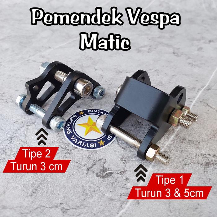 Lowering Kit Vespa Sprint Primavera Lx S Zelioni Pemendek Shock