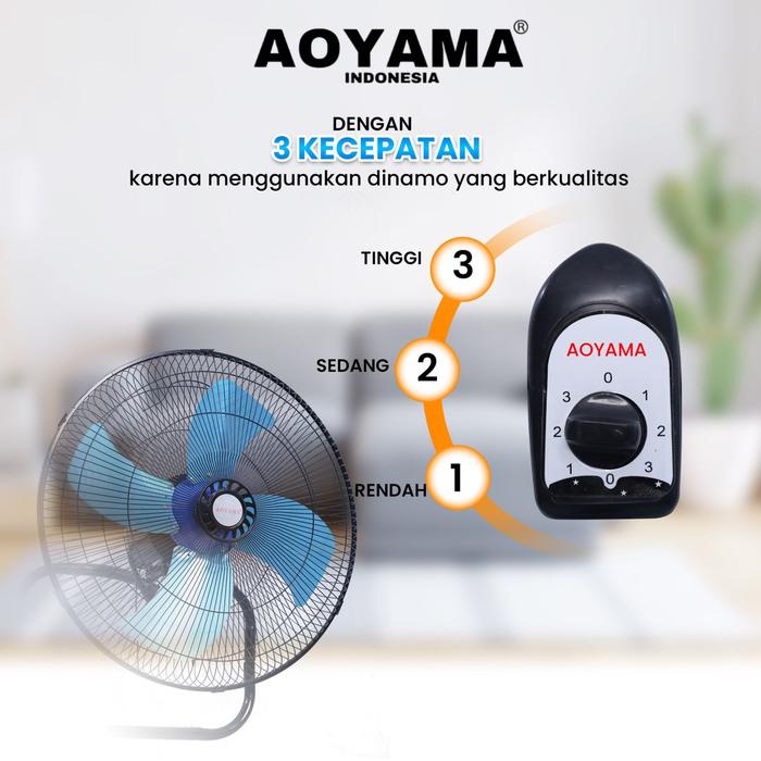 READY STOK KIPAS 18 INCH 3 IN 1 / BISA DINDING / BISA MEJA / 18 INCH / KIPAS BESI AOYAMA FAN READYY
