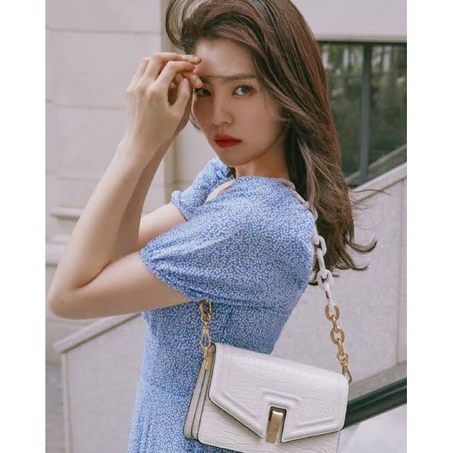 BEST DEALS Han So hee midi dress square neck korean style new collection nevertheless casual import