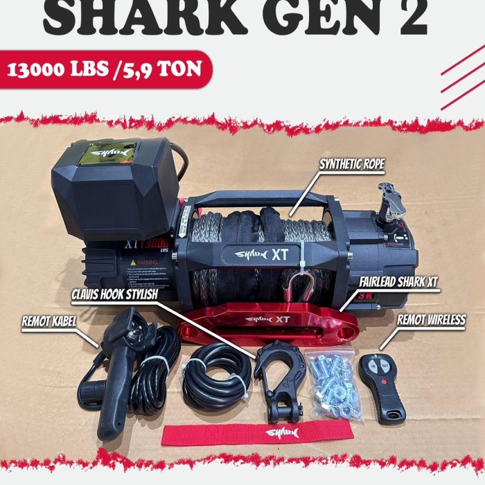 TERBARU WINCH SHRAK 13000LBS 6TON TALI PLASMA SYENTHETIC 12V TALI DEREK MOBIL BISA GOSEND