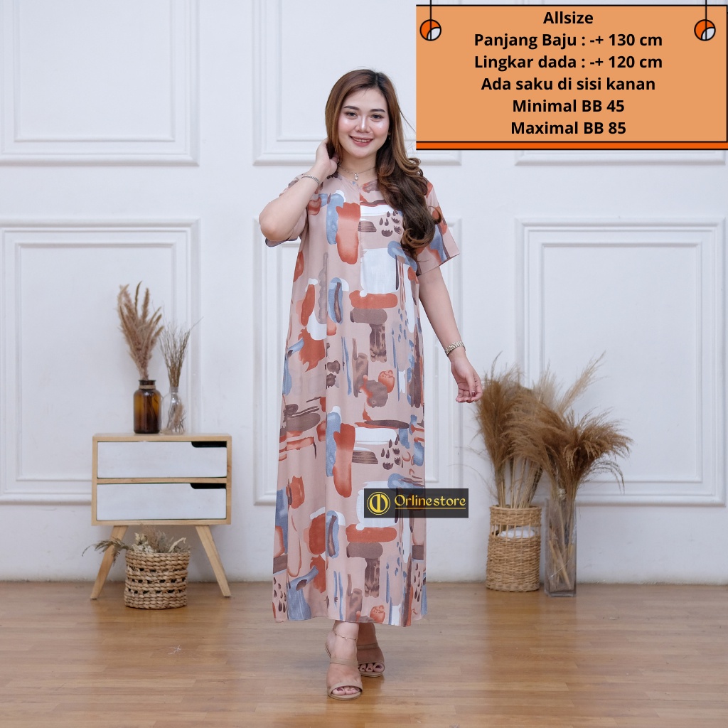 BIG SALE Daster Panjang Lengan Pendek / Daster Jumbo Panjang Lengan Pendek