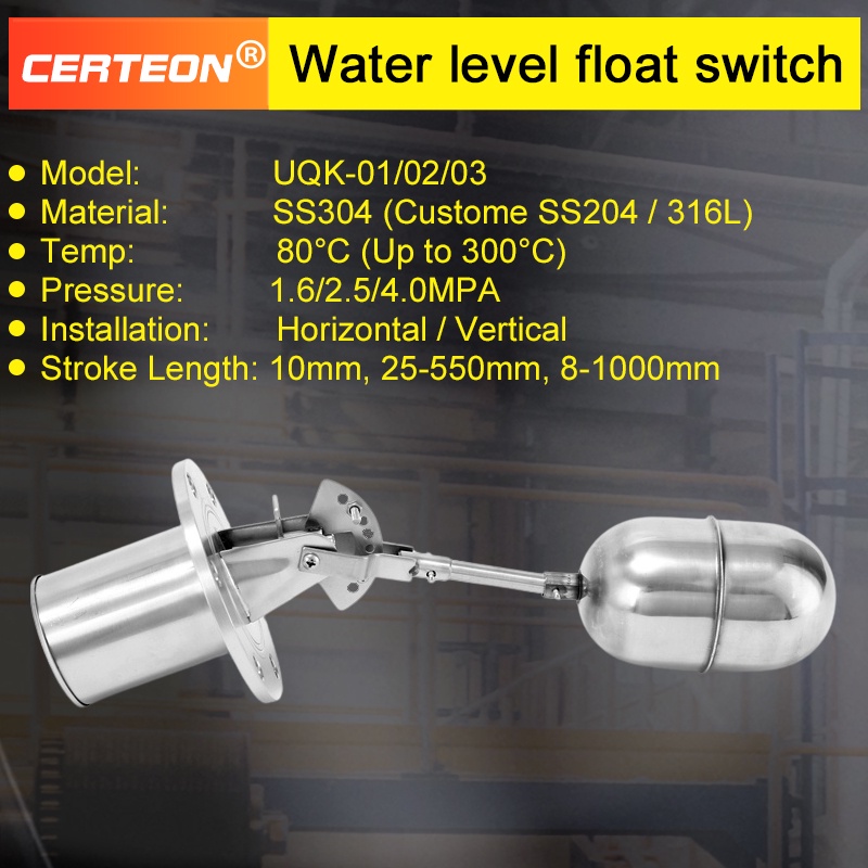 UQK Flange Float Level Switch Stainless Steel Float Ball Liquid Level Indicator Industrial Float