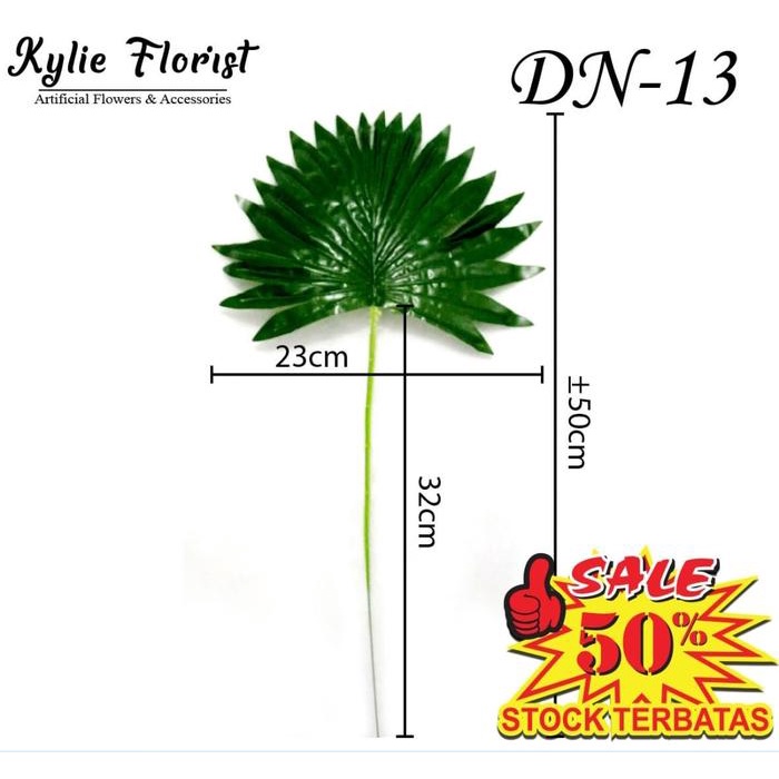 ```````] daun palem kipas batangan atau satuan besar artifisial plastik dn 14 a