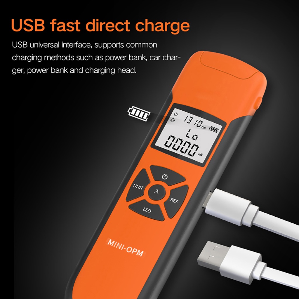 Optical Power Meter Portable Lightweight Optical Power Meter High Accurancy Rechargeable Optic Power