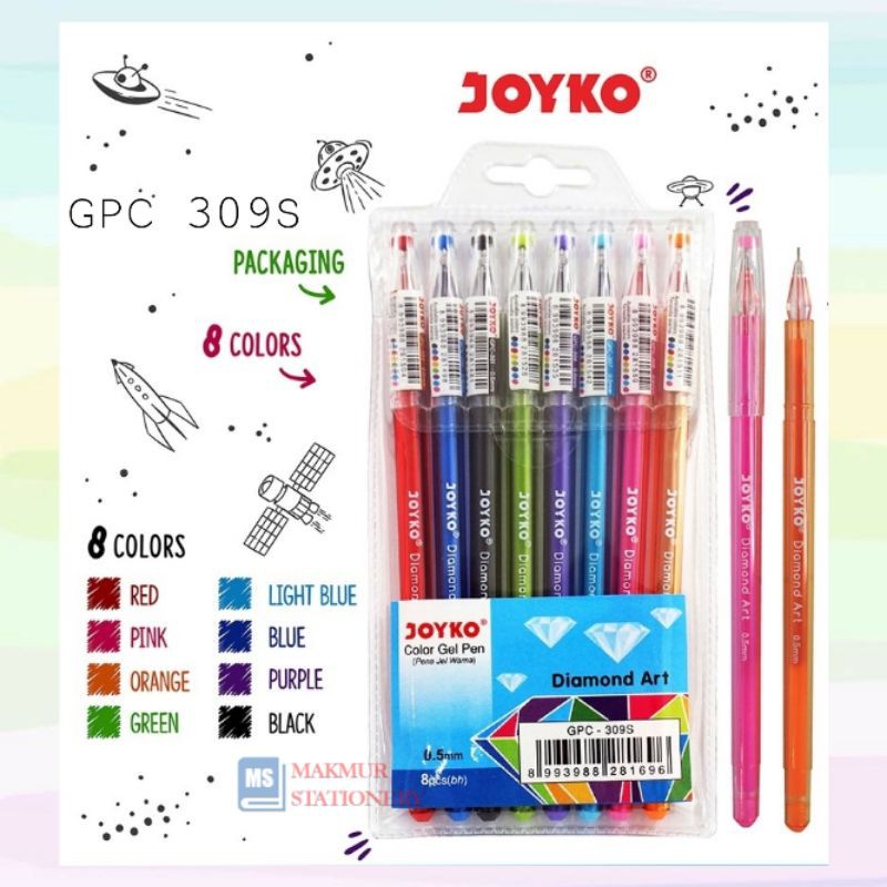 

Color Gel Pen Joyko (Diamond Art 8 Warna) GPC - 309S