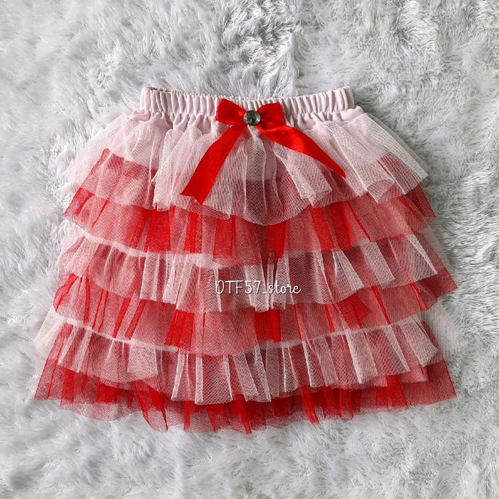 Gemiloo- Rok Tutu Anak Perempuan Thin Tutu Skirt White Red Untuk Anak Usia 1-10 Tahun (Rok Tutu