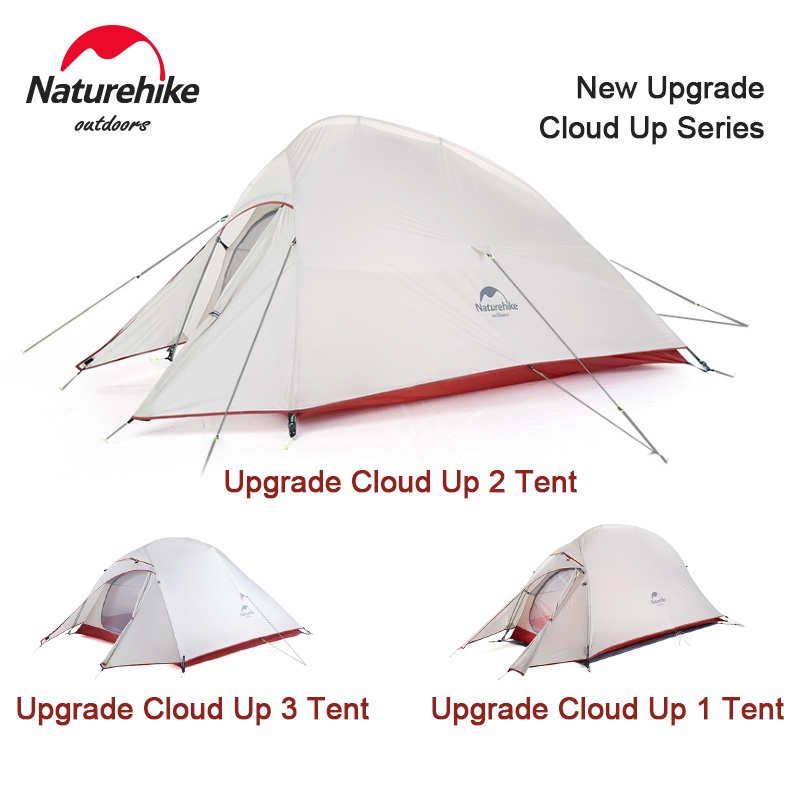 Naturehike Upgraded Cloud Up 1 2 3 Person Camping Tent Outdoor Ultralight 20D Travel Tent Hiking