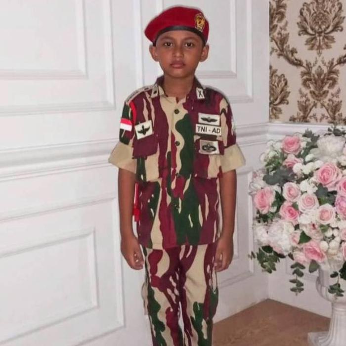 Baju kostum komando Baju karnaval anak loreng komando Bonus Mainan Fashion