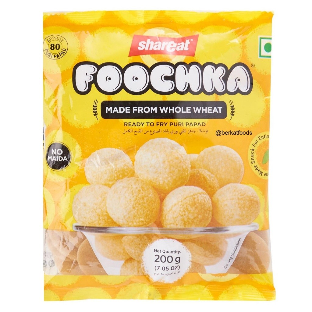 

Dry Pani Puri Papad Shareat Foochka India / Kerupuk Pani Puri Kering Indian Chaat Mentah Vegetarian