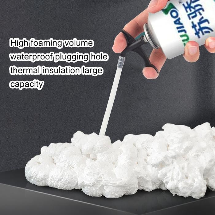 900G Pu Foam Spray Pengisi Celah Lubang Busa Anti Bocor Polyurethane Pu Sealant Foam Spray
