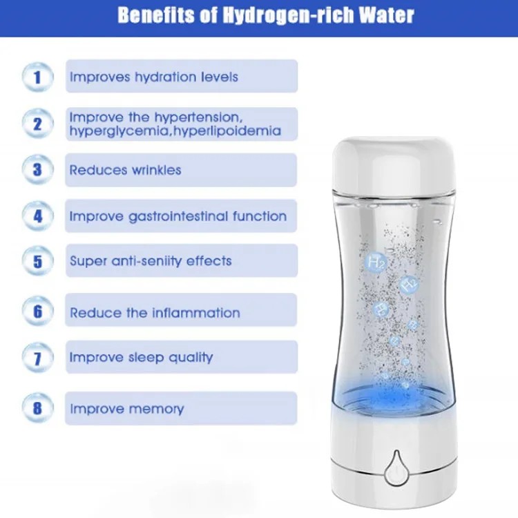 Electrolyte Alkaline Water Bottle Generator Ionized High Purity Hydrogen Drink Bottle