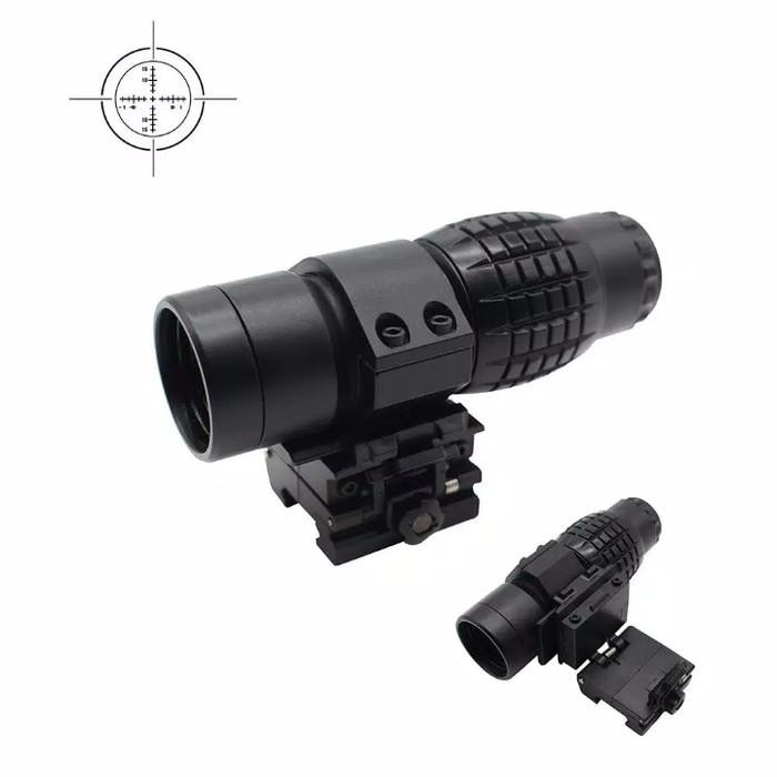 Terlaris KODE 08 dummy Scope Magnifier flip zoom 3x WGG dcobra SALE