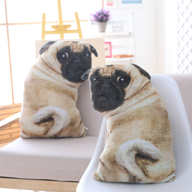 Simulation Dog Plush Pug Toys Soft Lifelike Stuffed Animals Shar Pei Pug Plush Pillow Dolls Sofa