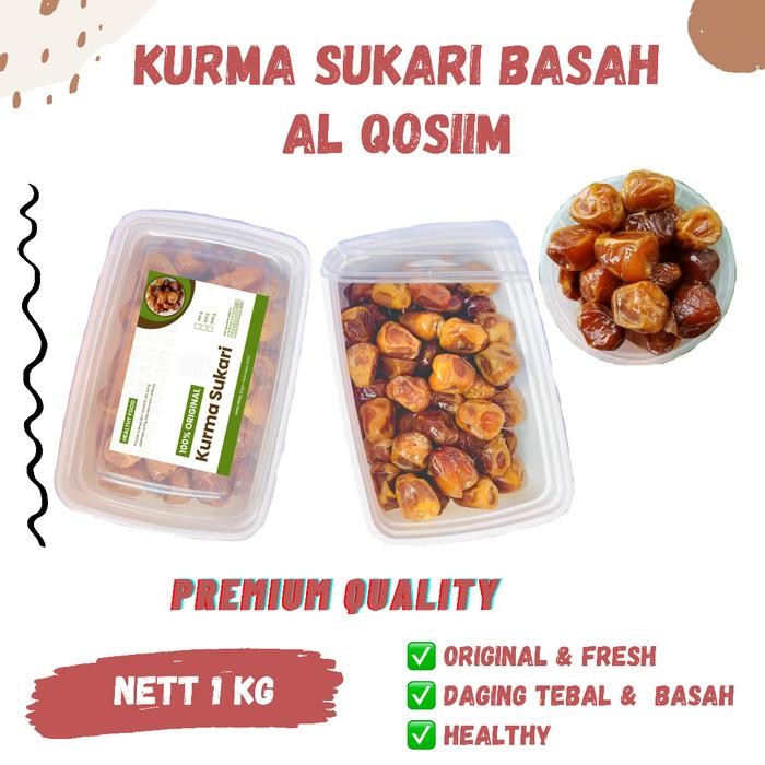 

BisaInstan- KURMA SUKARI 1KG Basah Repack sukary alqosim sukkari madinah buah raja