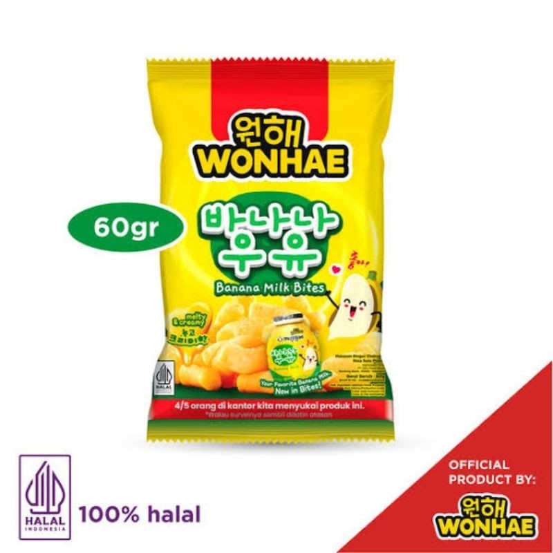 

Wonhae Banana Milk Bites Snack 60gr