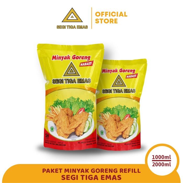 

BisaInstan- Minyak Goreng Refill Segi Tiga Emas Multipack 1 Liter +2 Liter