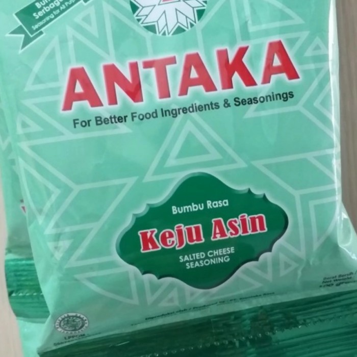 

BisaInstan- bumbu tabur antaka rasa keju asin per 1 renceng isi 10 pcs x 100gr