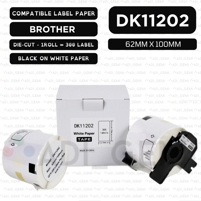 

COMPATIBLE LABEL PAPER BROTHER DK-11202 - 62MM X 100MM - QL- QL-820NWB QL-1050 QL-1100