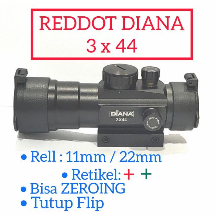Terlaris Reddot DIana 3x44 ( Reddot Bushnell, BSA , Hakko , Reddot GSR ) SALE