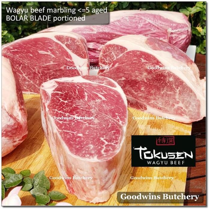 

Kirim,HariYgSama- 1.1kg wagyu beef Tokusen mb 4-5 BOLAR BLADE portioned frozen