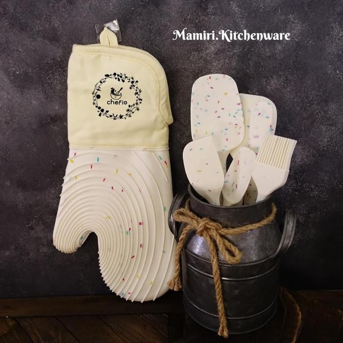 Chefio Spatula Set Silikon / Baking Cooking Utensil Set Candy Color