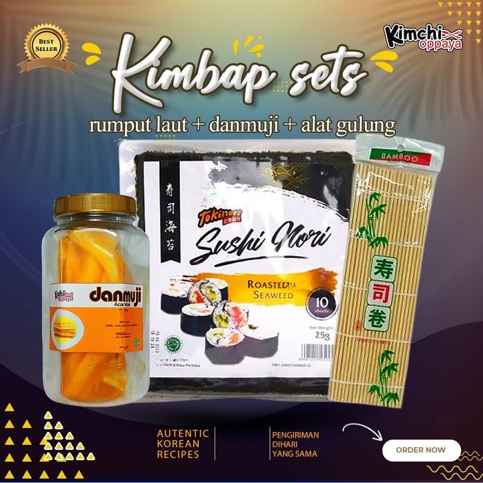 

Kirim,HariYgSama- Paket Hemat Set Kimbab Sushi Korea Halal Tokinori Acar Damuji Roll