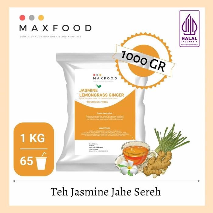 

Terlaris- Maxfood - 1Kg Jasmine Tea Ginger Lemongrass/Bubuk Minuman Teh Jasmine Jahe Sereh