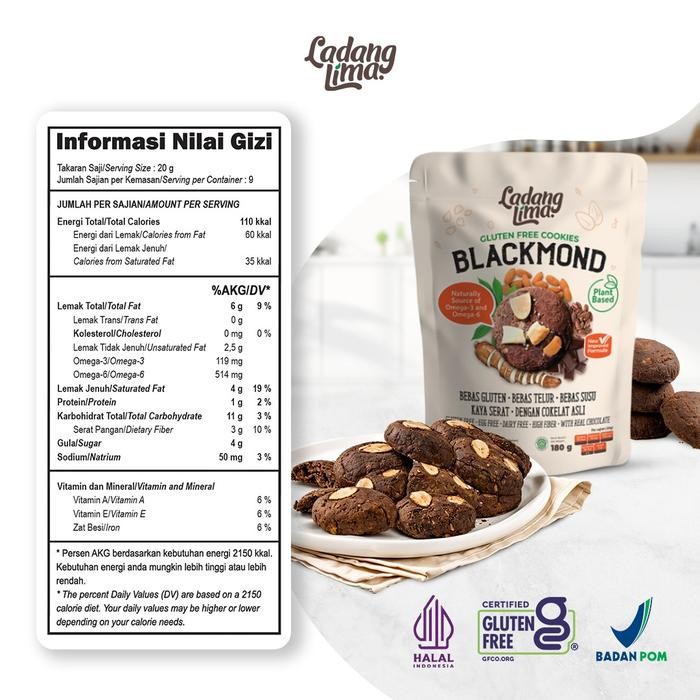 

Kirim,HariYgSama- Blackmond 500gr Ladang Lima - Healthy Food Snack Cookies Gluten Free