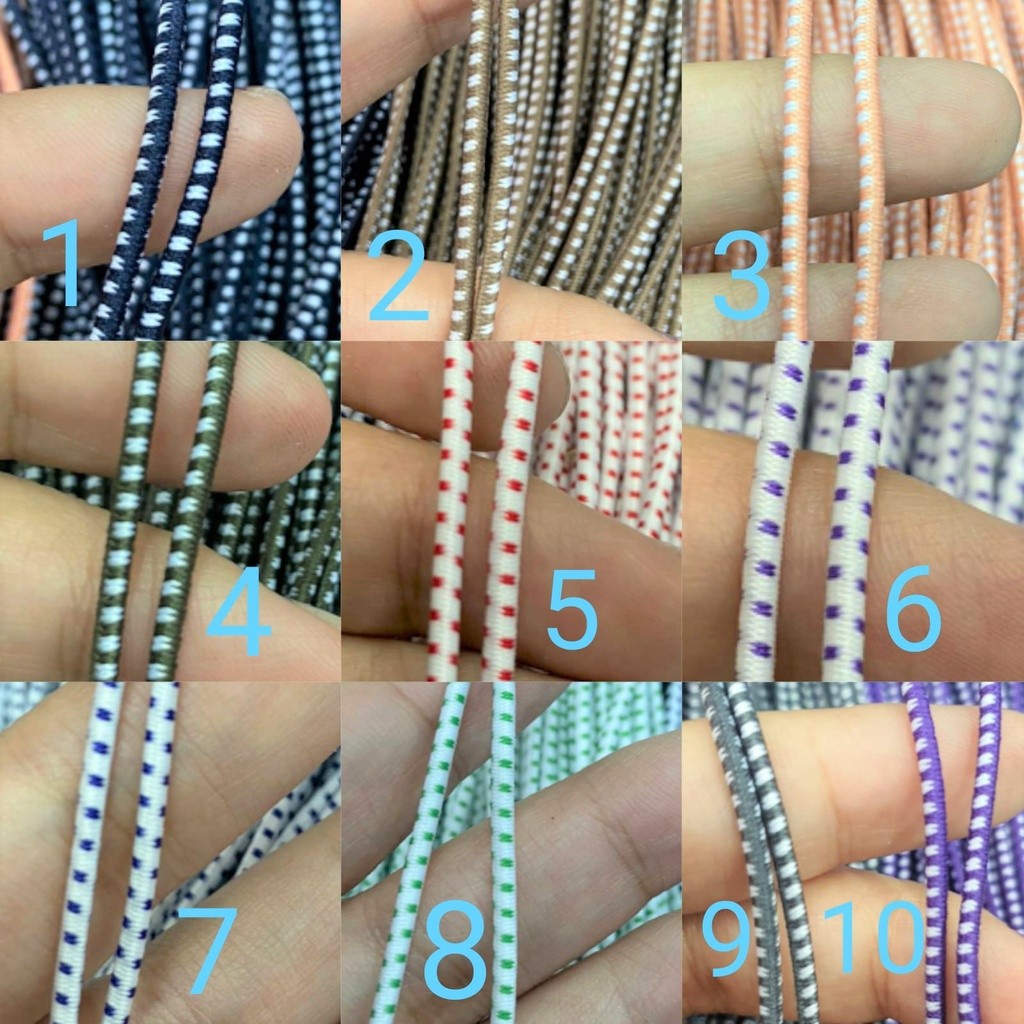 

100m KKM2 Tali Karet Kombinasi 2mm Mix Warna / Elastic / Elastik