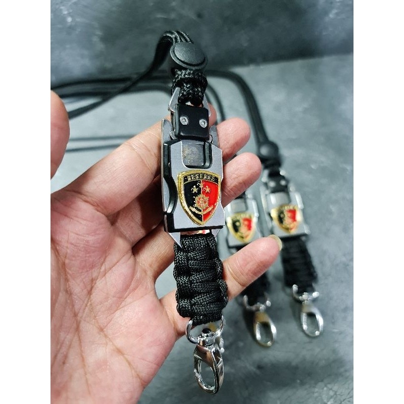 

lanyard tali id mini knife logo RESERSE timbul holder